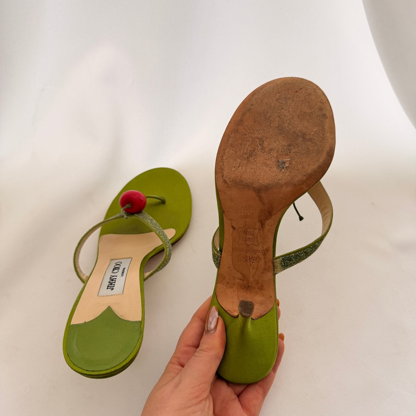 Jimmy Choo Reworked Cherry Flip Flop Heels