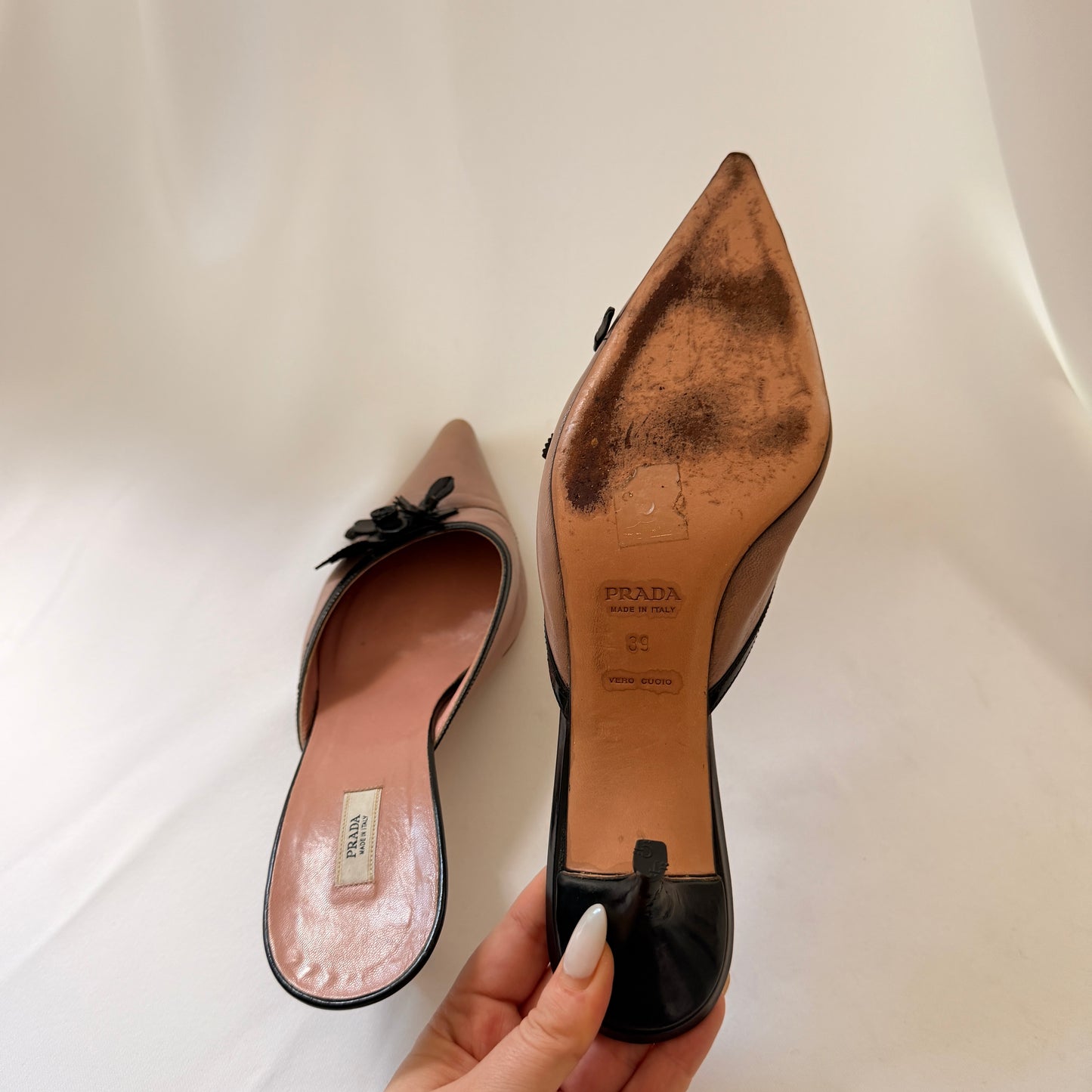 Prada Mules with Floral Detail