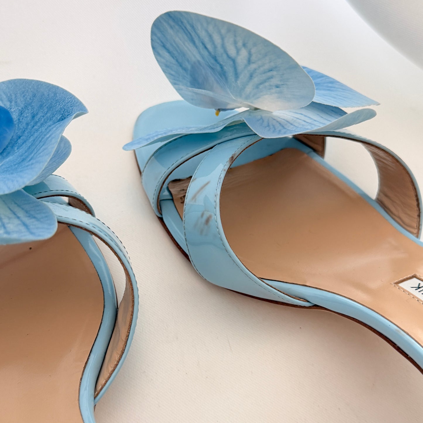 Manolo Blahnik Reworked Orchid Mules - Blue