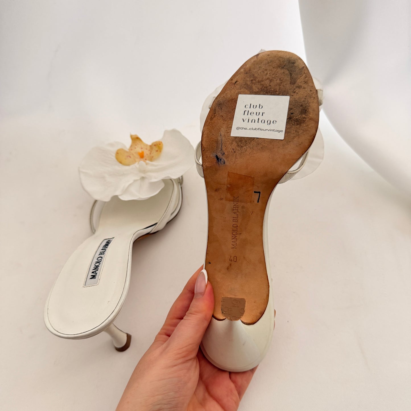 Manolo Blahnik Reworked Orchid Mules
