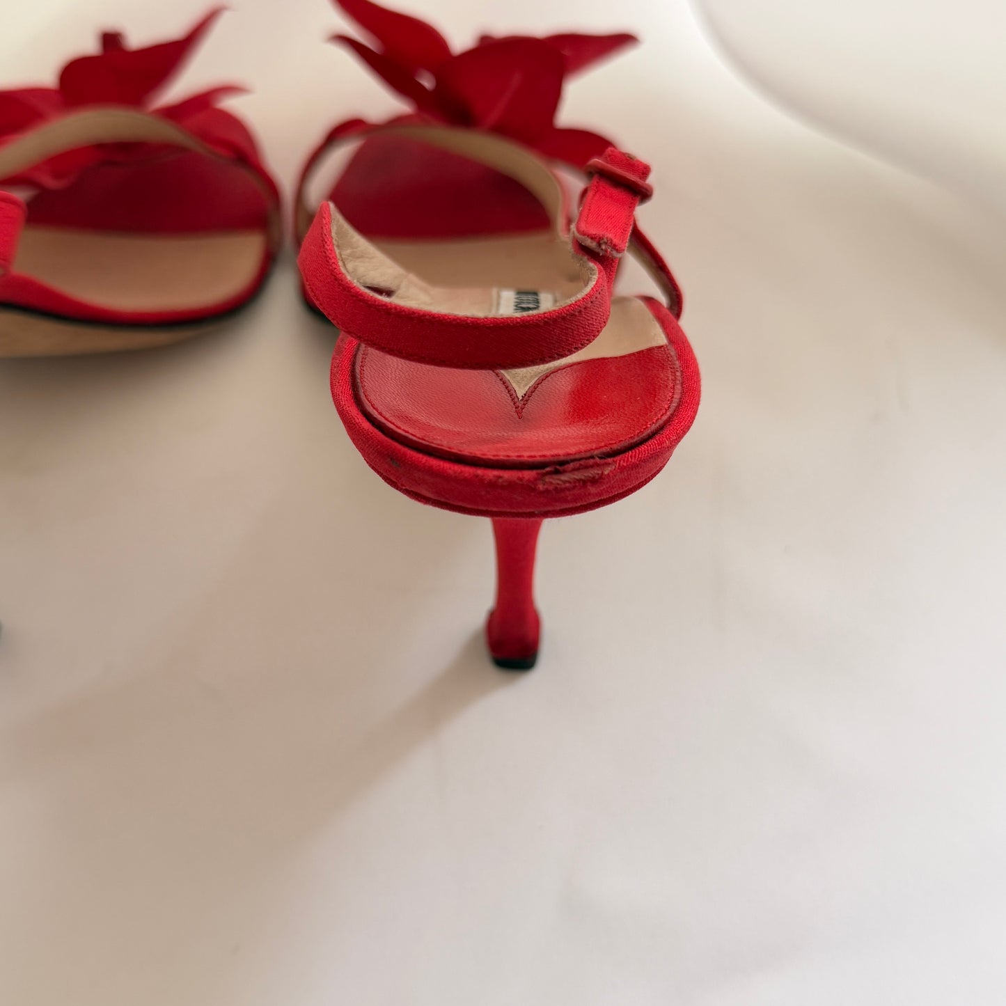Manolo Blahnik Reworked Orchid Heels - Red