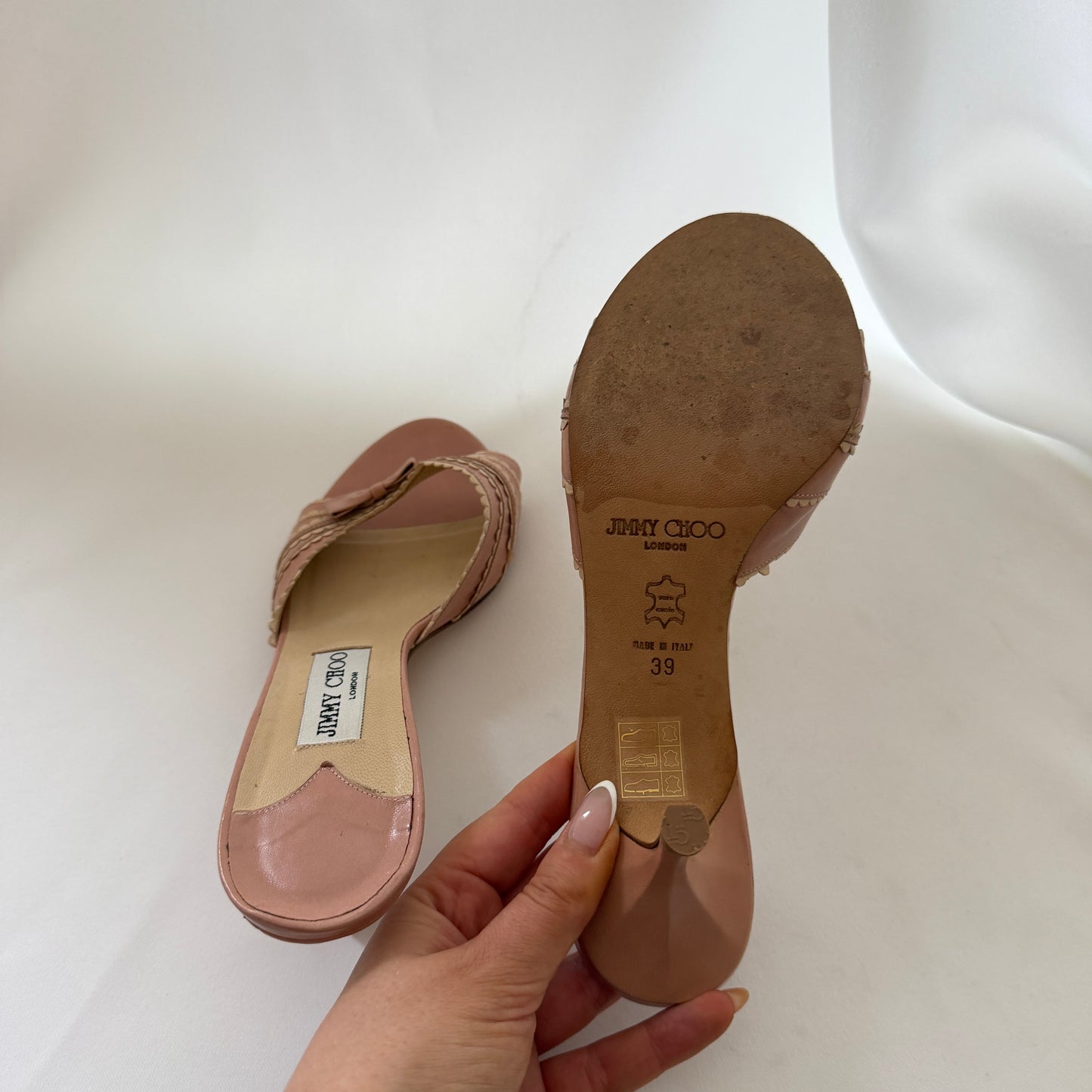Jimmy Choo Pink Bow Mules