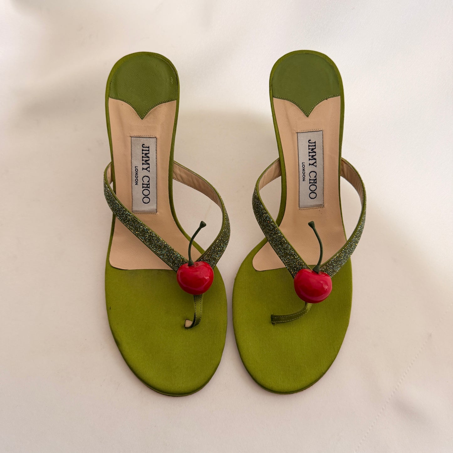 Jimmy Choo Reworked Cherry Flip Flop Heels
