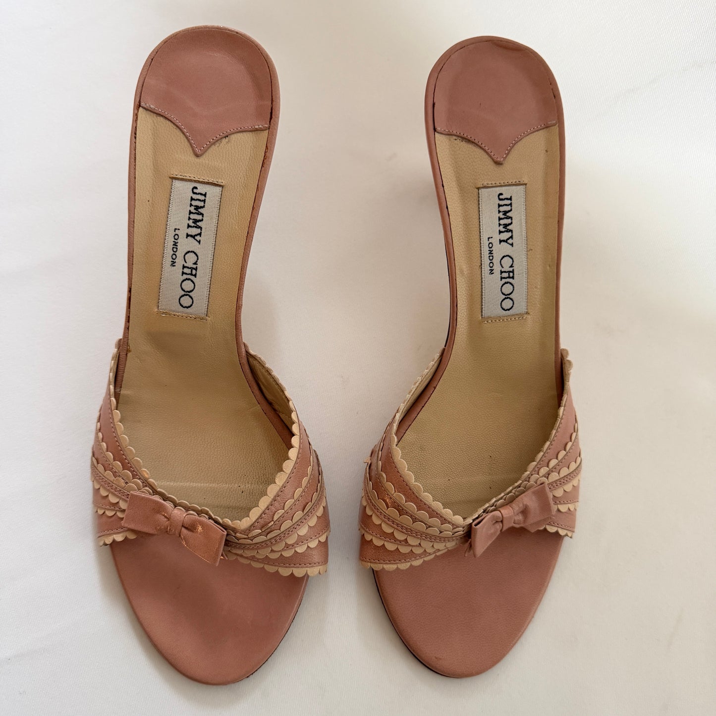 Jimmy Choo Pink Bow Mules