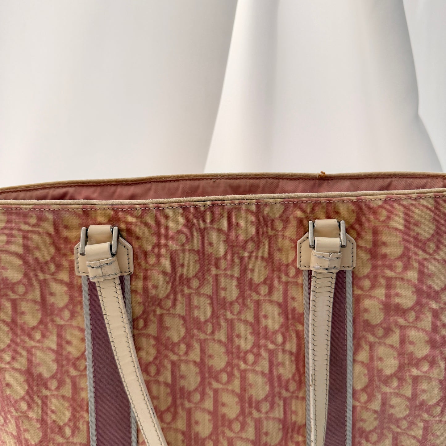 Vintage Christian Dior Oblique Trotter No. 2 Tote - Pink