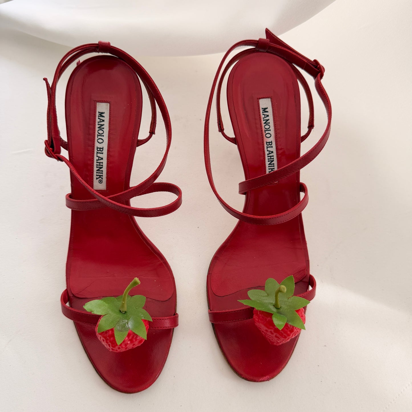 Manolo Blahnik Reworked Strawberry Heels