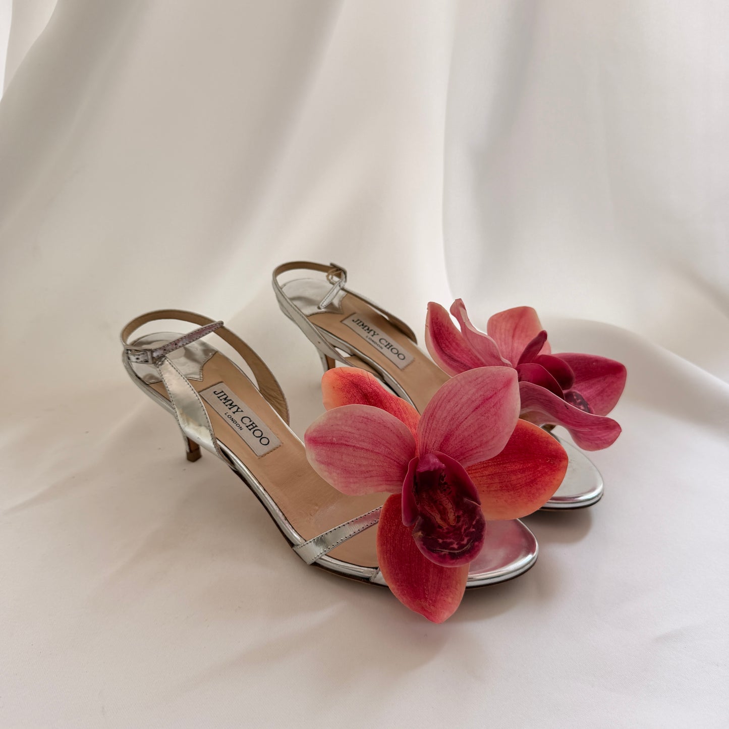 Jimmy Choo Reworked Orchid Heels - Silver & Pink