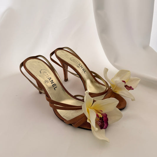 Chanel Reworked Orchid Slingback Heels