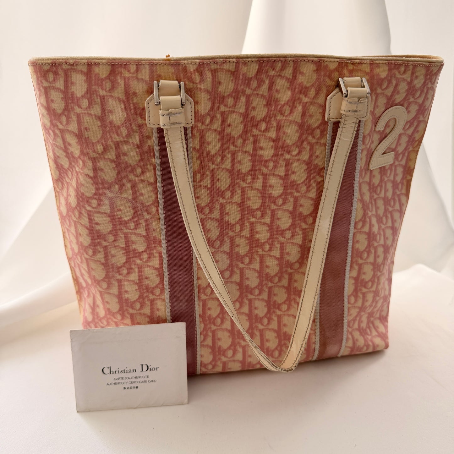 Vintage Christian Dior Oblique Trotter No. 2 Tote - Pink