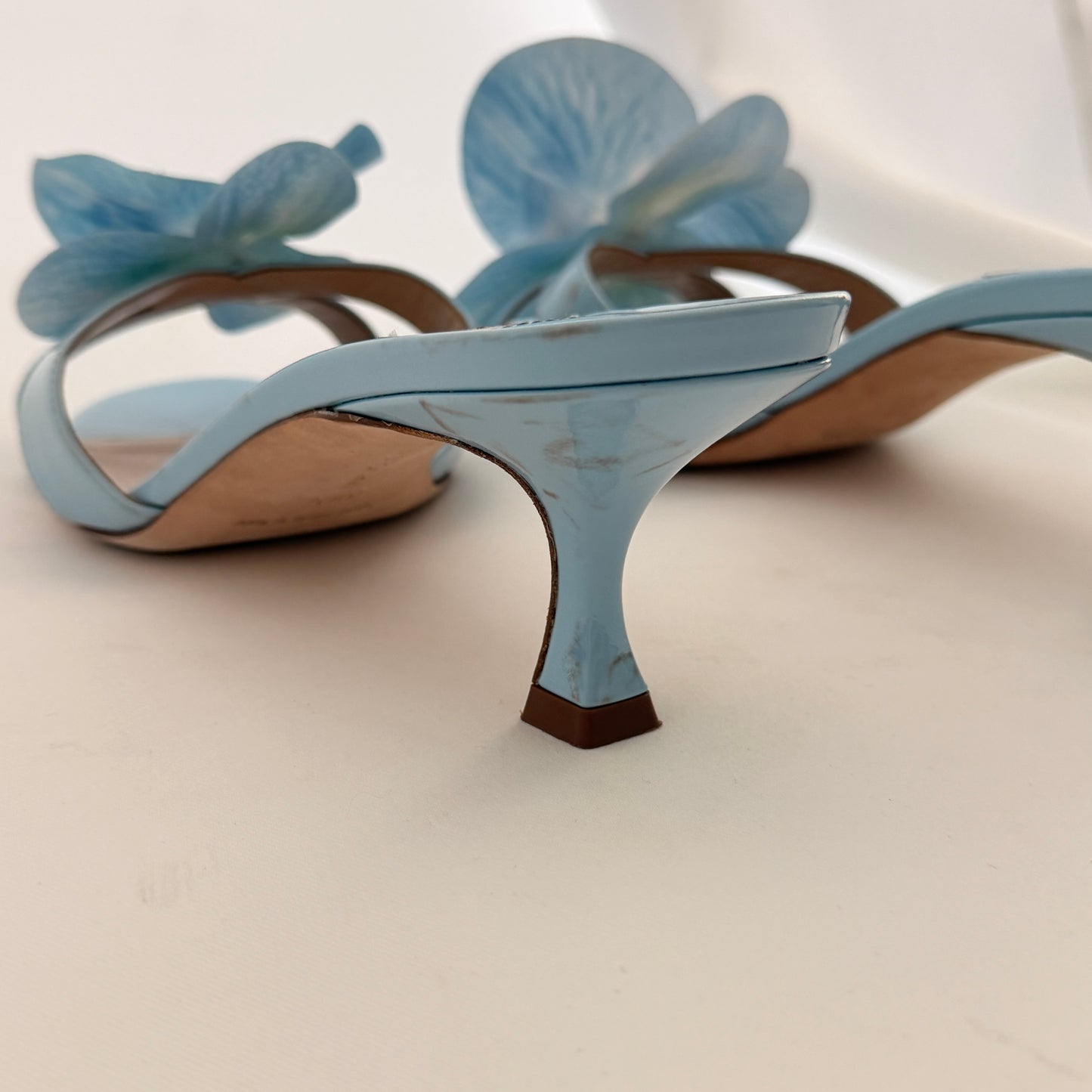 Manolo Blahnik Reworked Orchid Mules - Blue