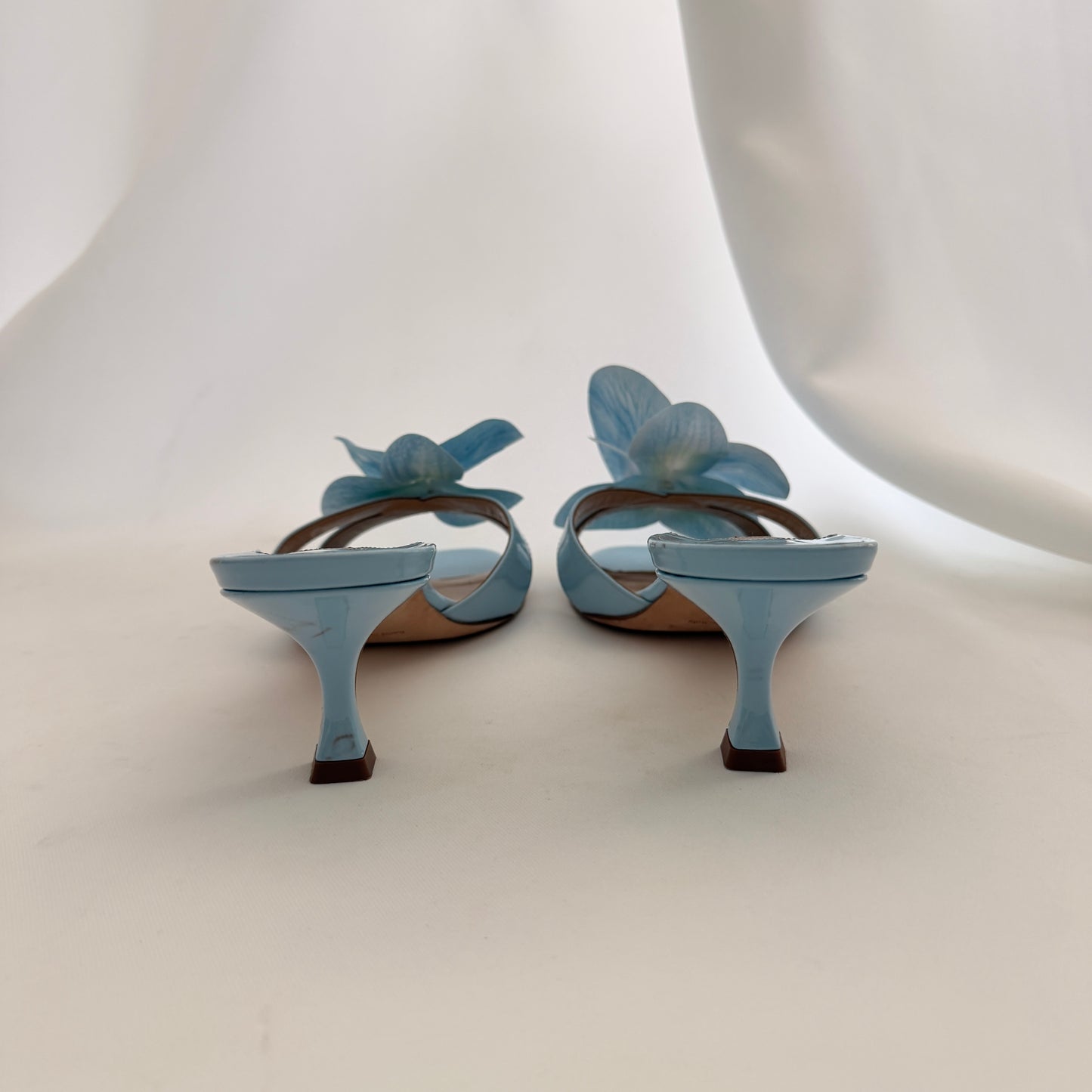 Manolo Blahnik Reworked Orchid Mules - Blue