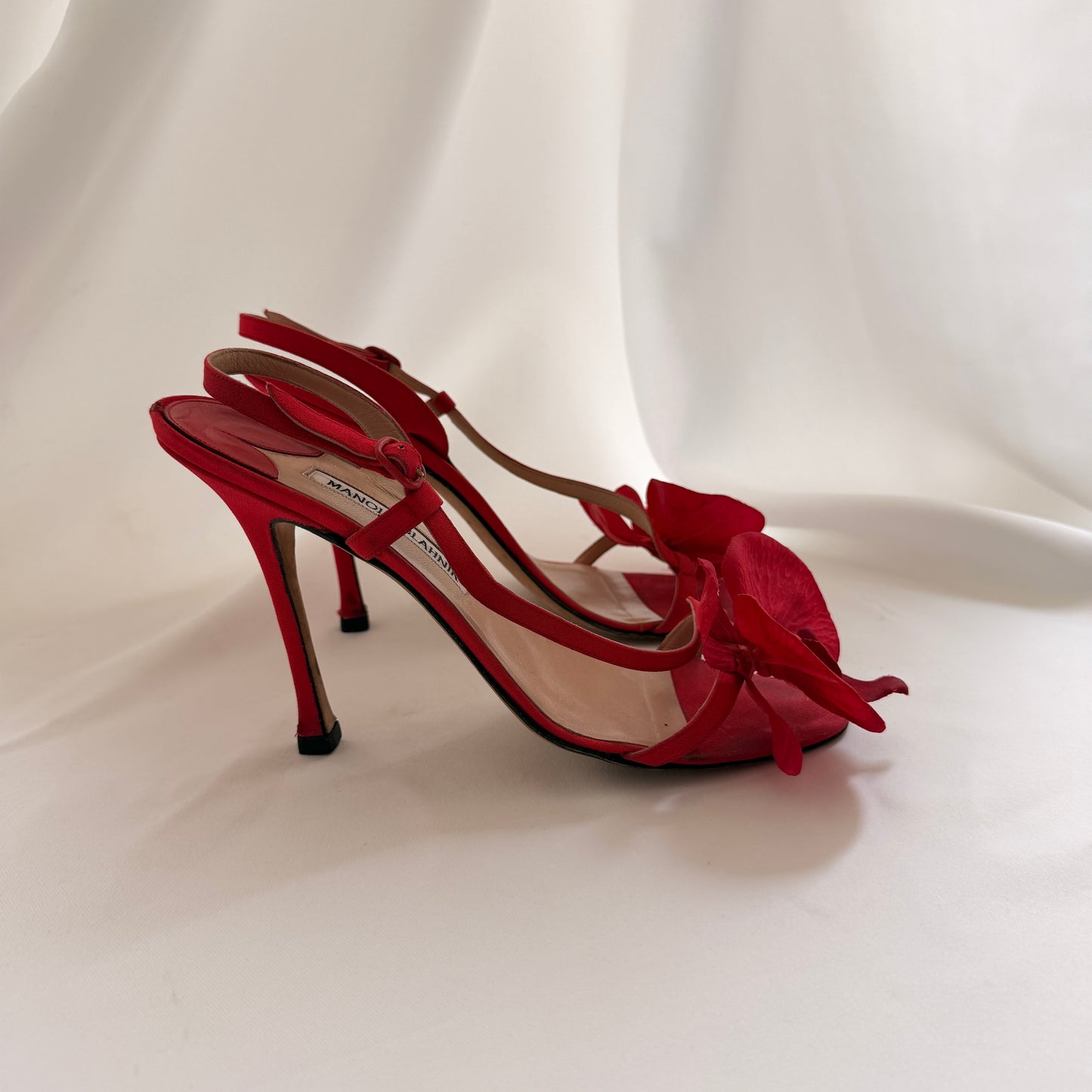 Manolo Blahnik Reworked Orchid Heels - Red