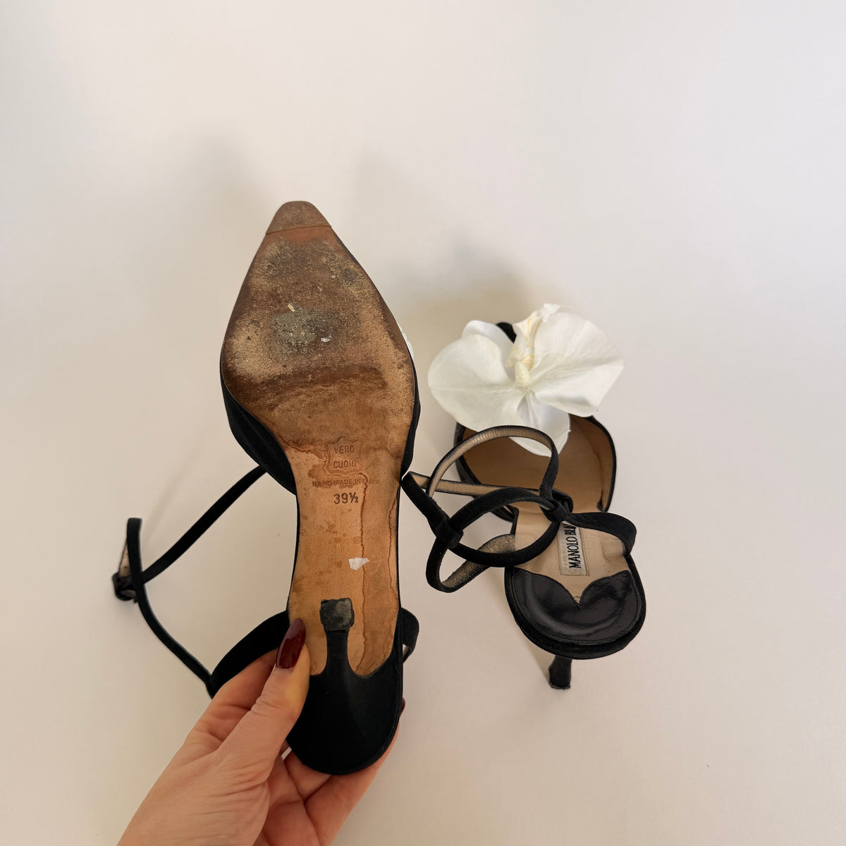 Reworked Manolo Blahnik Orchid Pumps