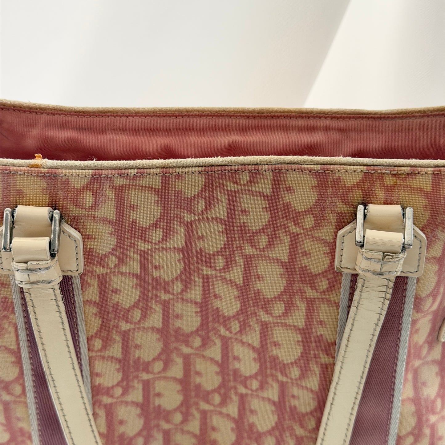 Vintage Christian Dior Oblique Trotter No. 2 Tote - Pink