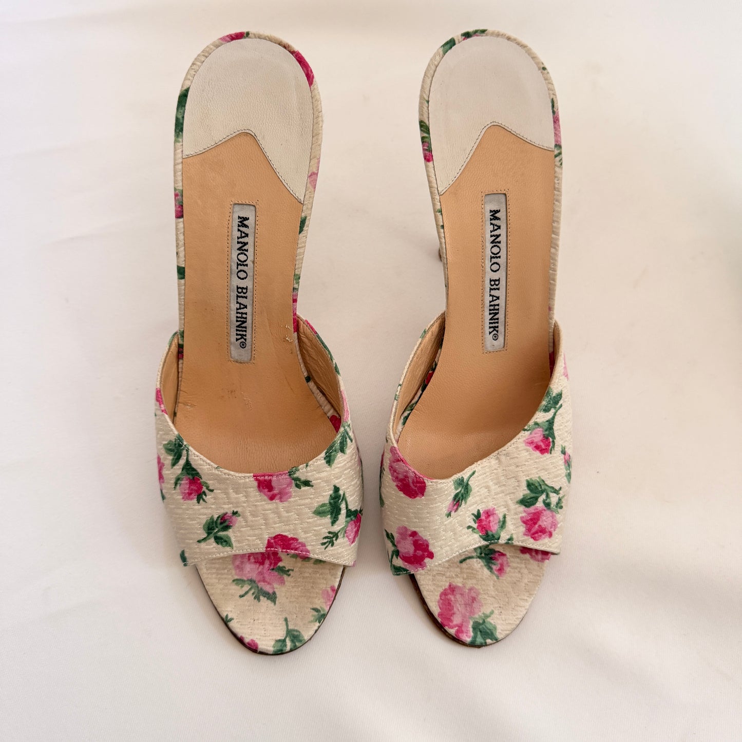 Vintage Manolo Blahnik Floral Mules