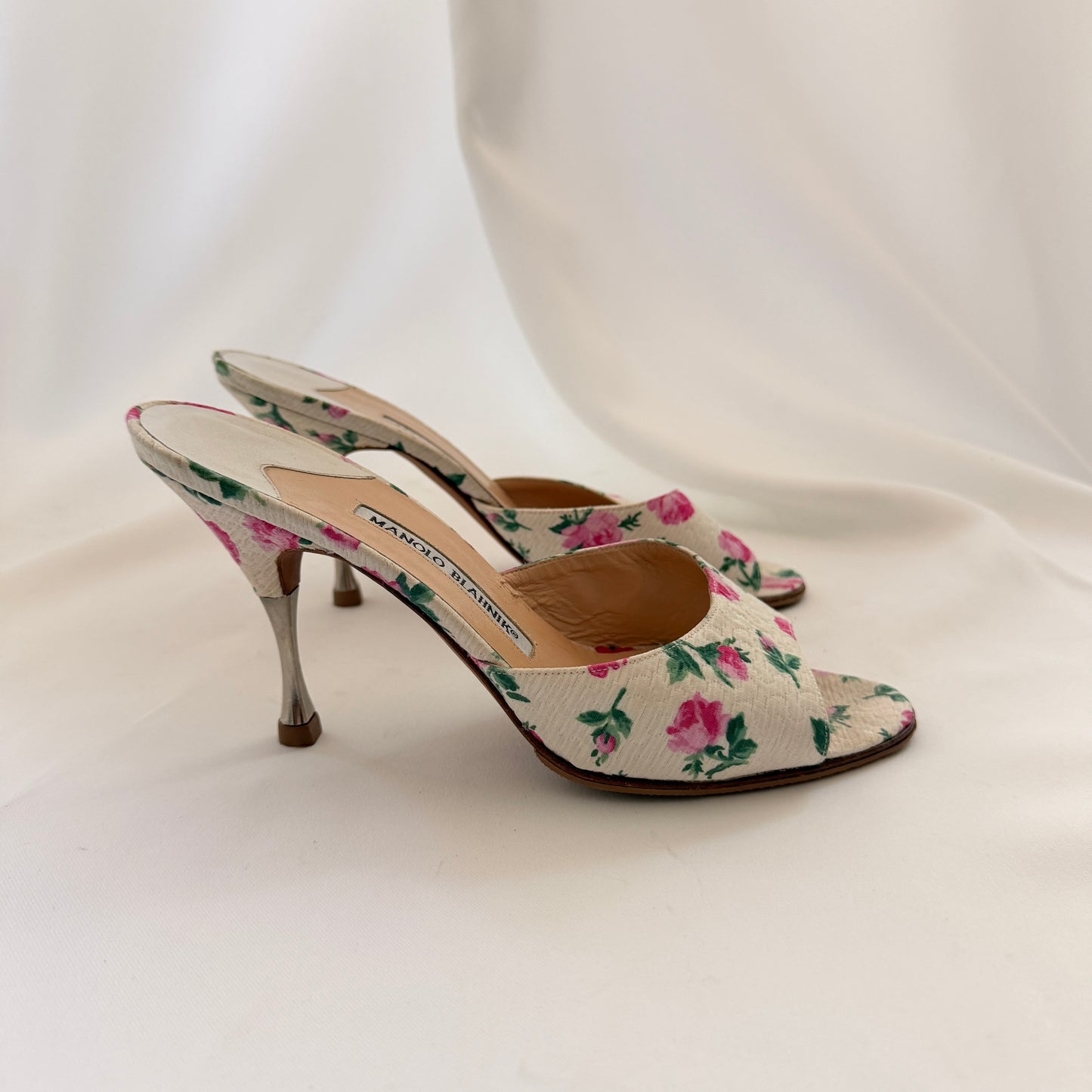 Vintage Manolo Blahnik Floral Mules