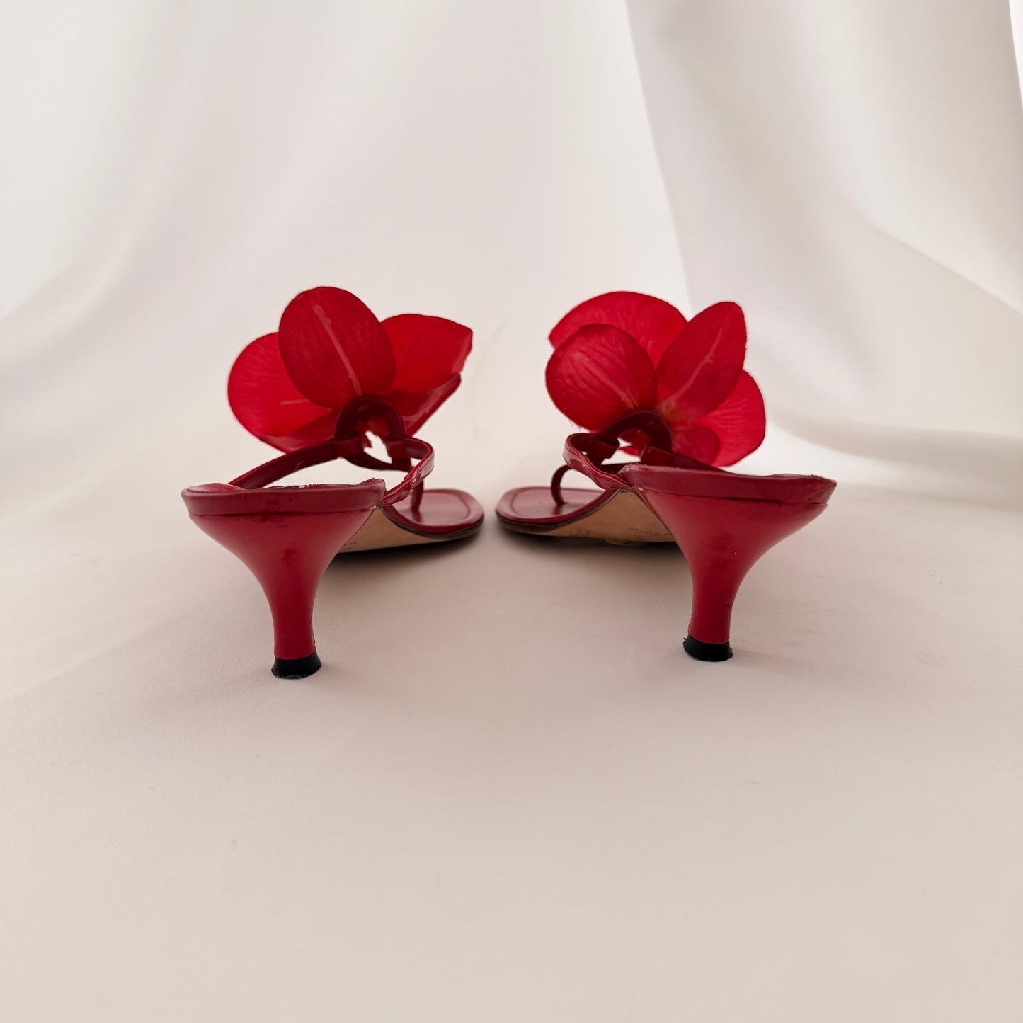 Manolo Blahnik Reworked Orchid Heels - Red