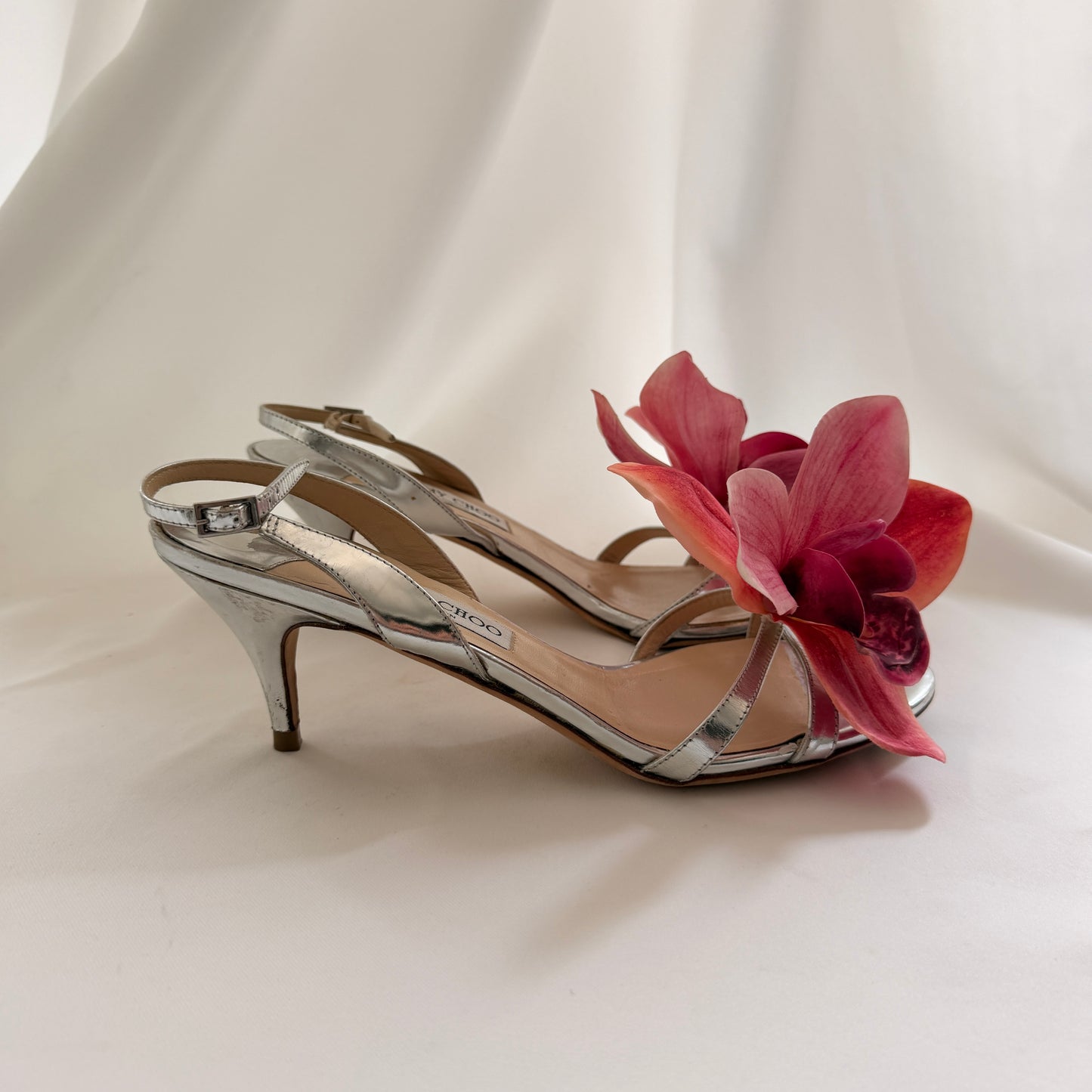 Jimmy Choo Reworked Orchid Heels - Silver & Pink