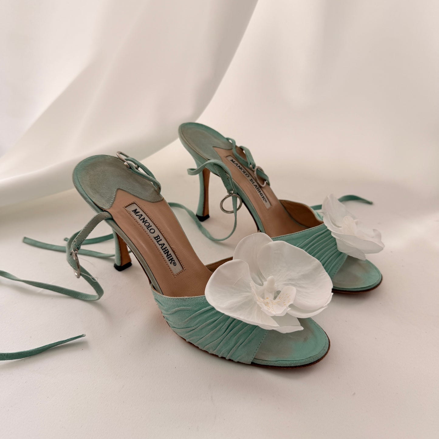 Vintage Suede Reworked Manolo Blahnik Orchid Heels