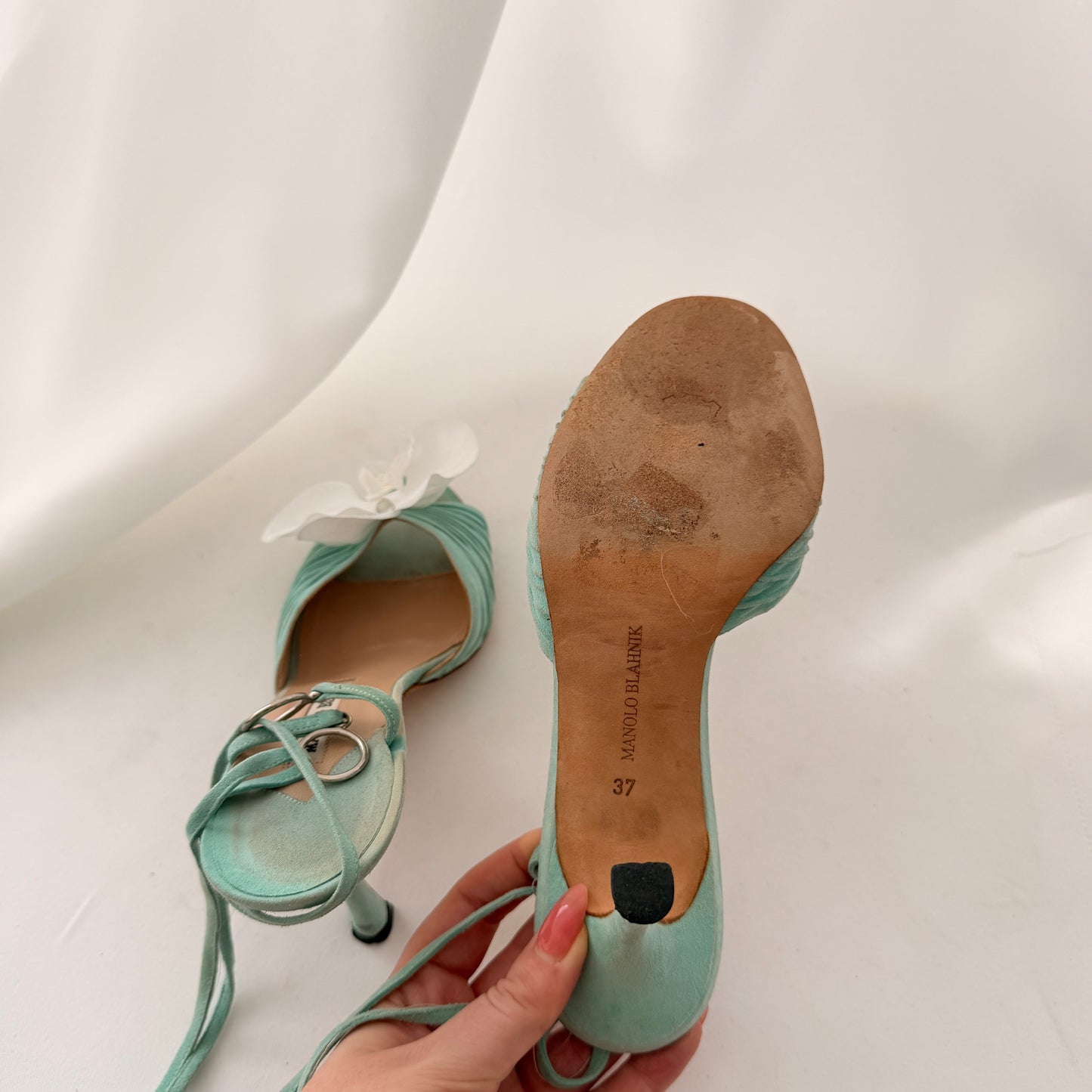 Vintage Suede Reworked Manolo Blahnik Orchid Heels