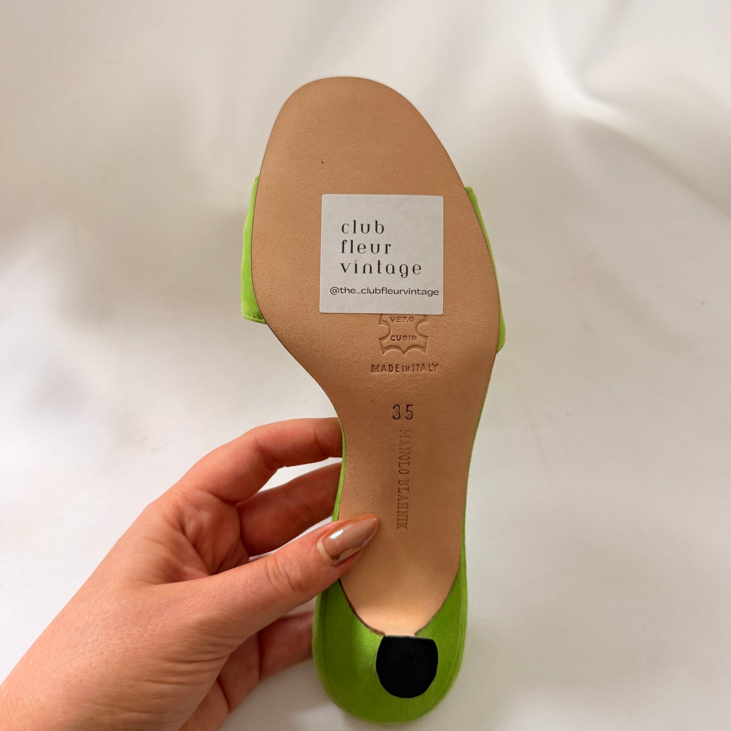 Manolo Blahnik Buckle Mules - Green