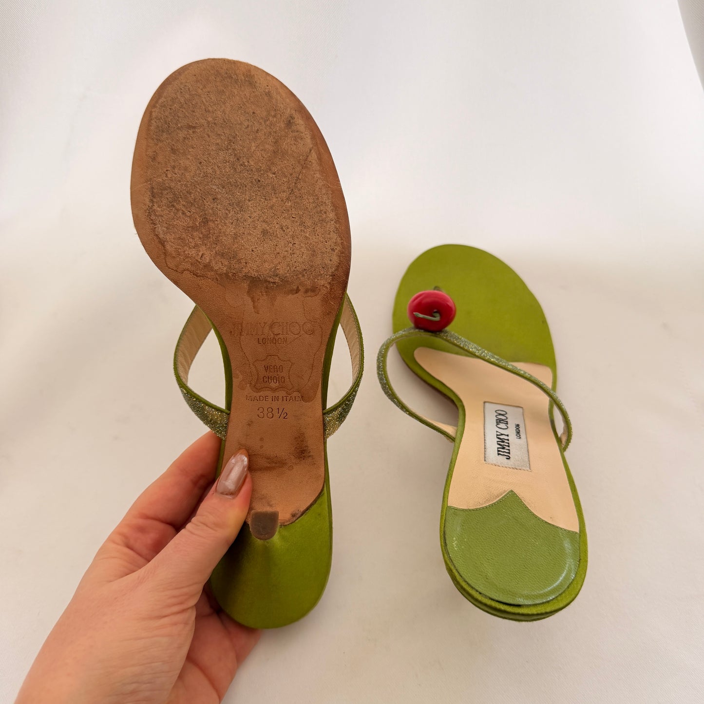 Jimmy Choo Reworked Cherry Flip Flop Heels