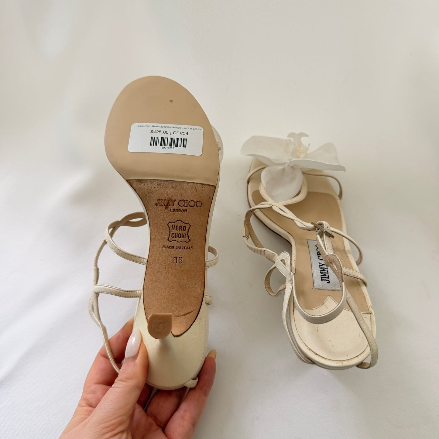 Jimmy Choo Reworked Orchid Sandals - Ivory