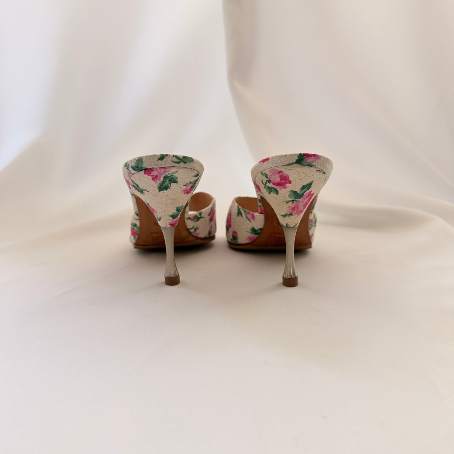 Vintage Manolo Blahnik Floral Mules