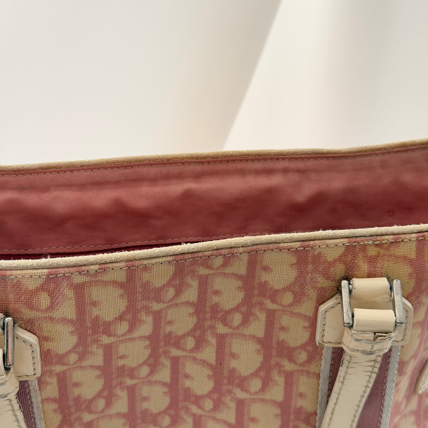 Vintage Christian Dior Oblique Trotter No. 2 Tote - Pink