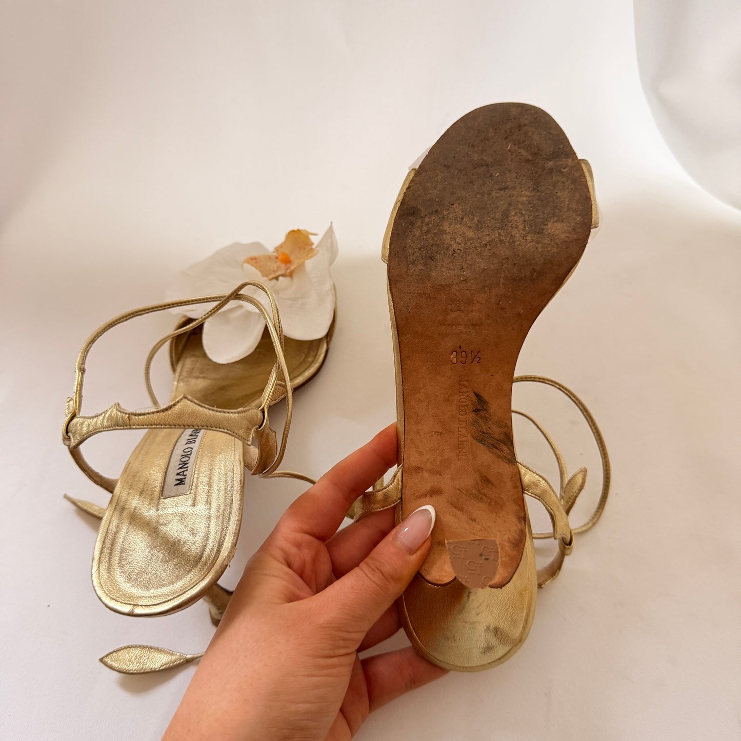 Manolo Blahnik Reworked Orchid Sandals