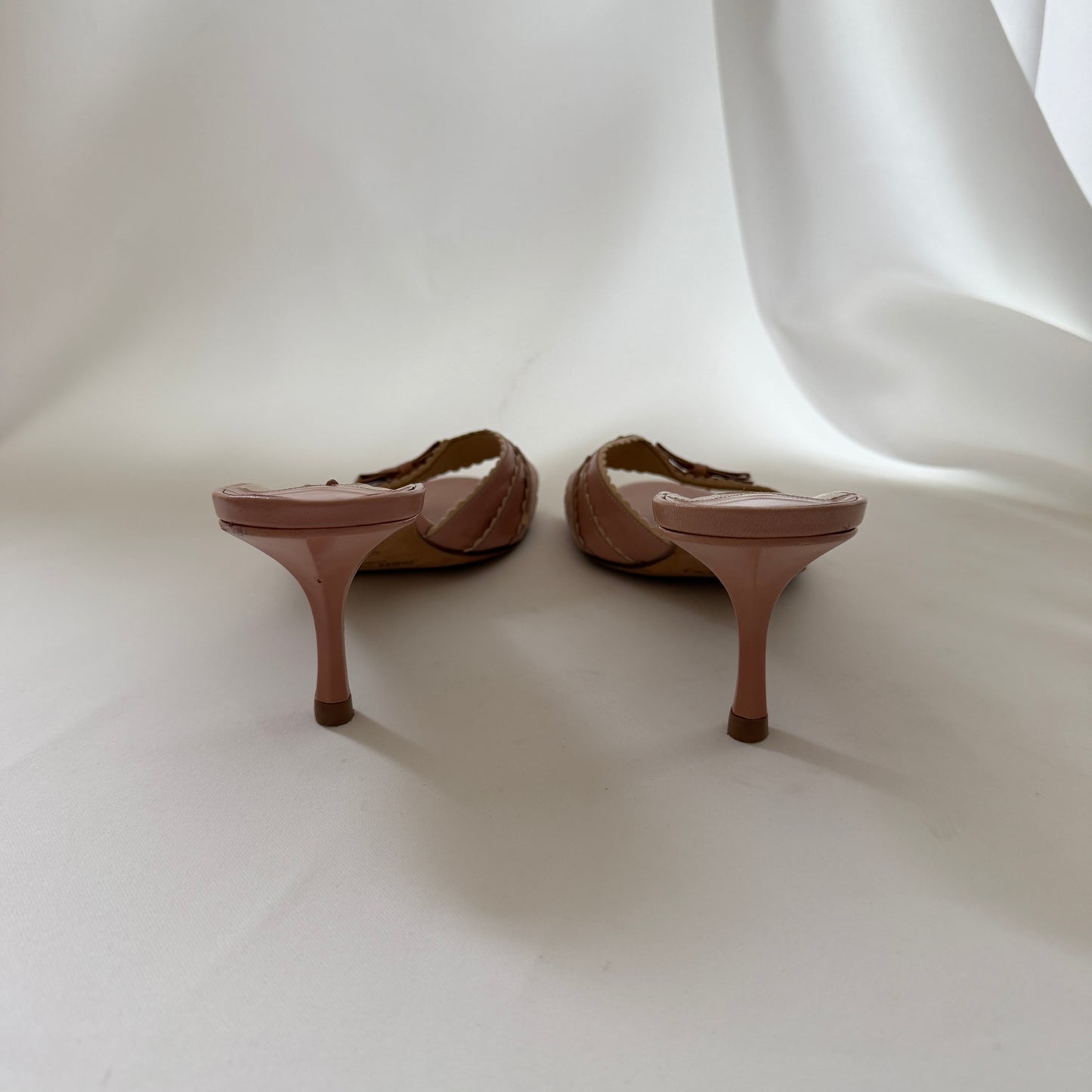 Jimmy Choo Pink Bow Mules
