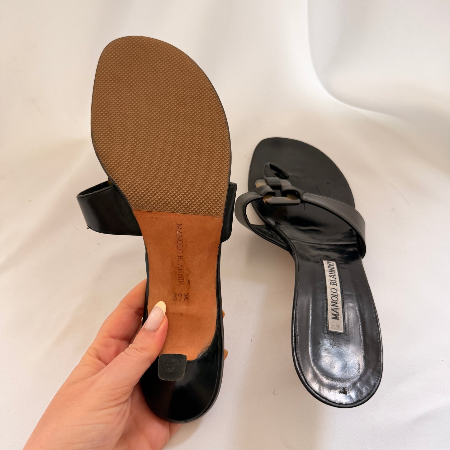 Manolo Blahnik Tortoiseshell Buckle Mules
