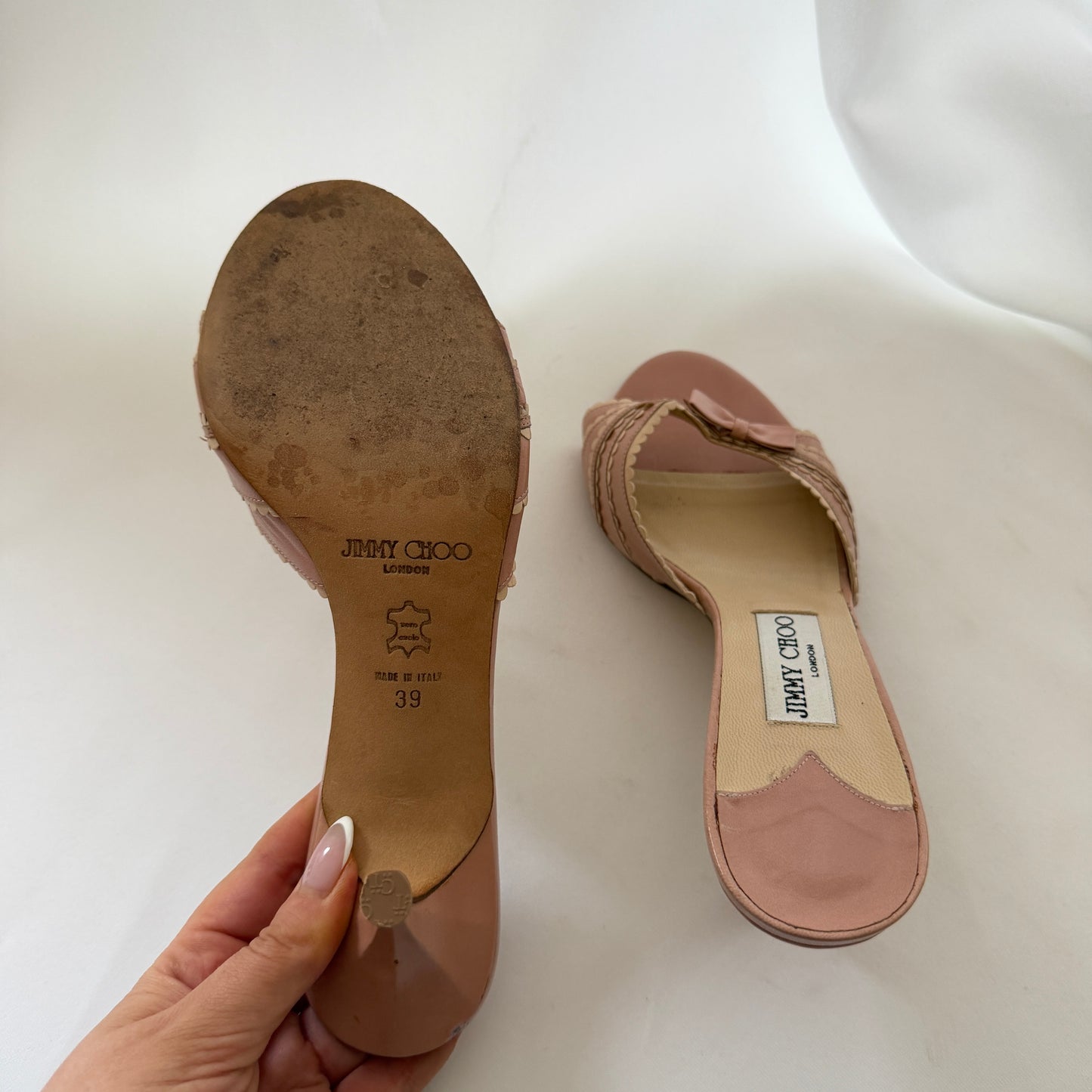 Jimmy Choo Pink Bow Mules