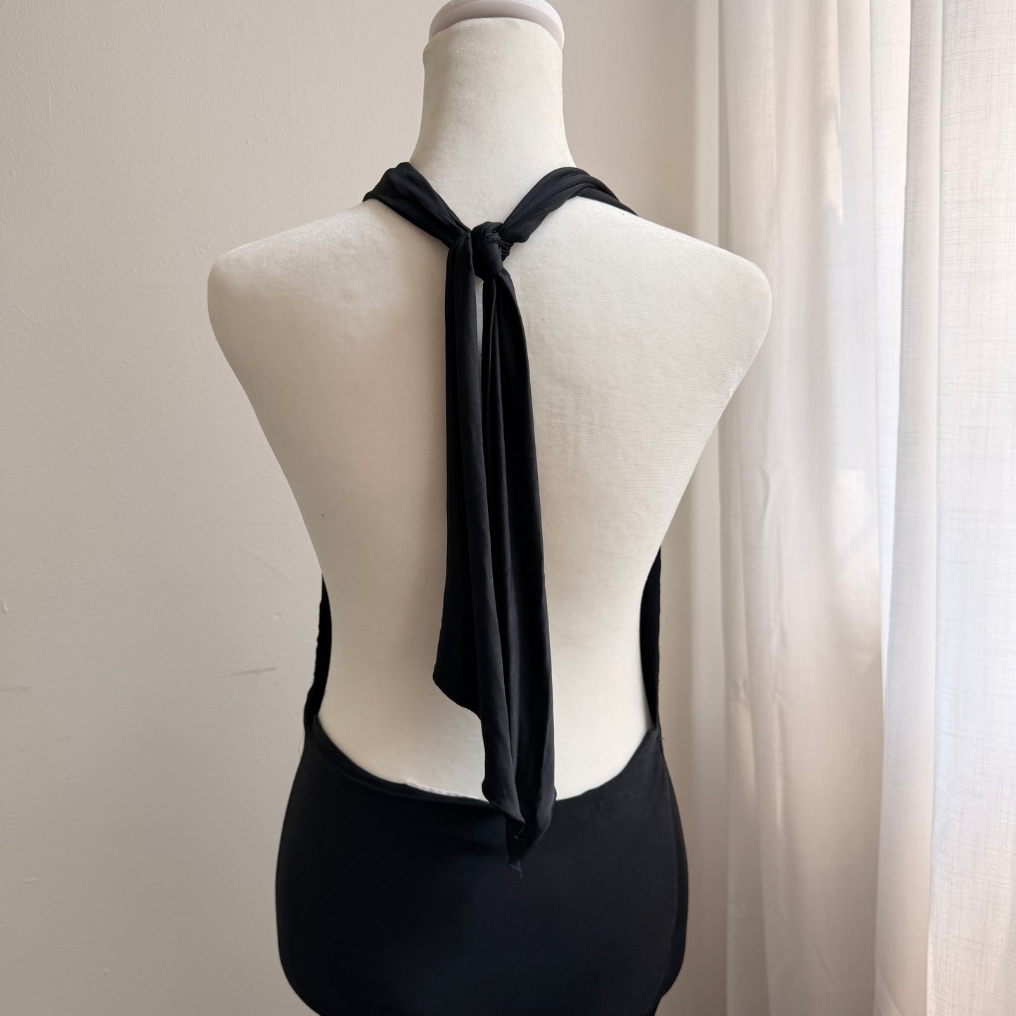 Vintage Iceberg Halter Cowl Dress with Crystal Jaguar Brooch