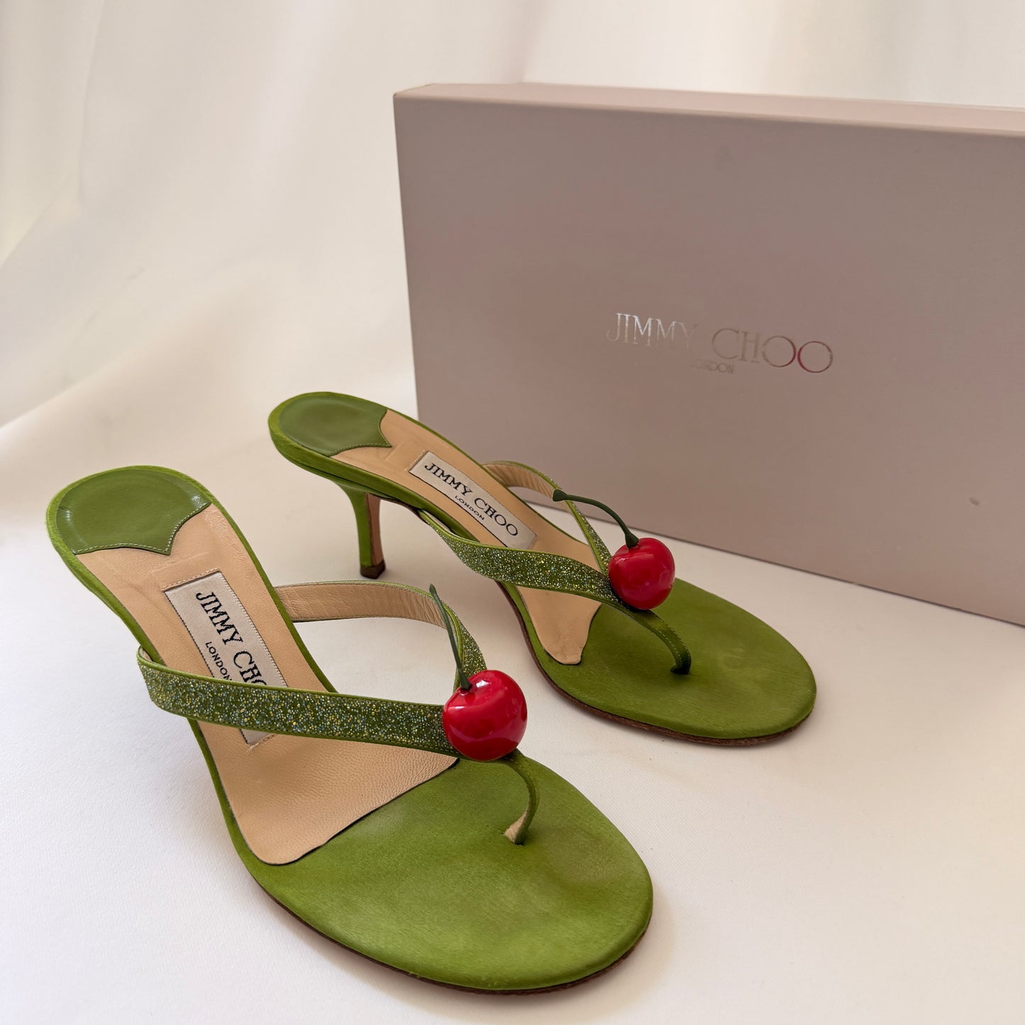 Jimmy Choo Reworked Cherry Flip Flop Heels