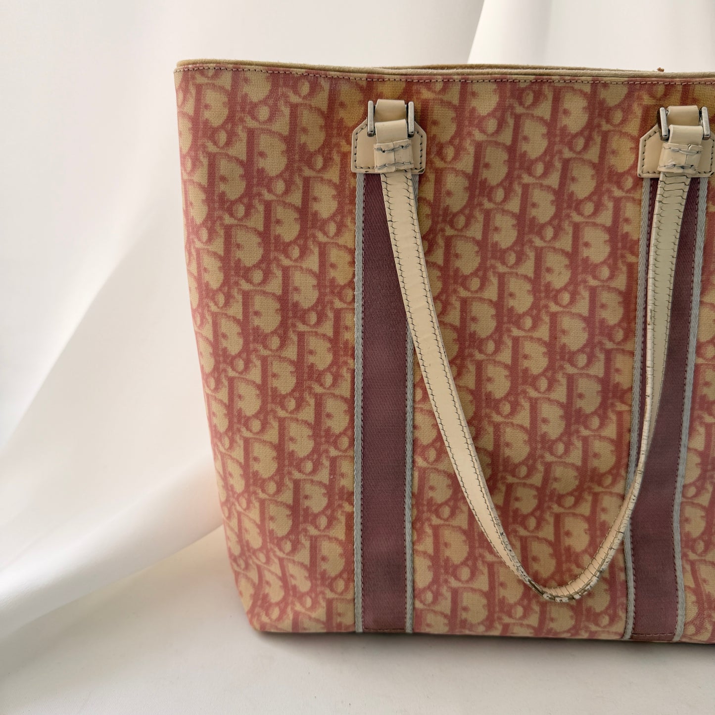 Vintage Christian Dior Oblique Trotter No. 2 Tote - Pink