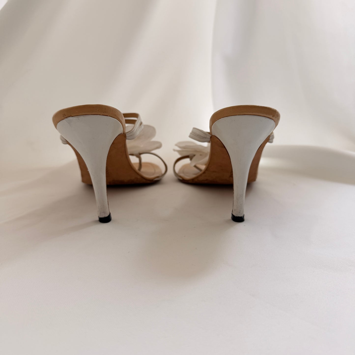 Manolo Blahnik Reworked Orchid Mules - White
