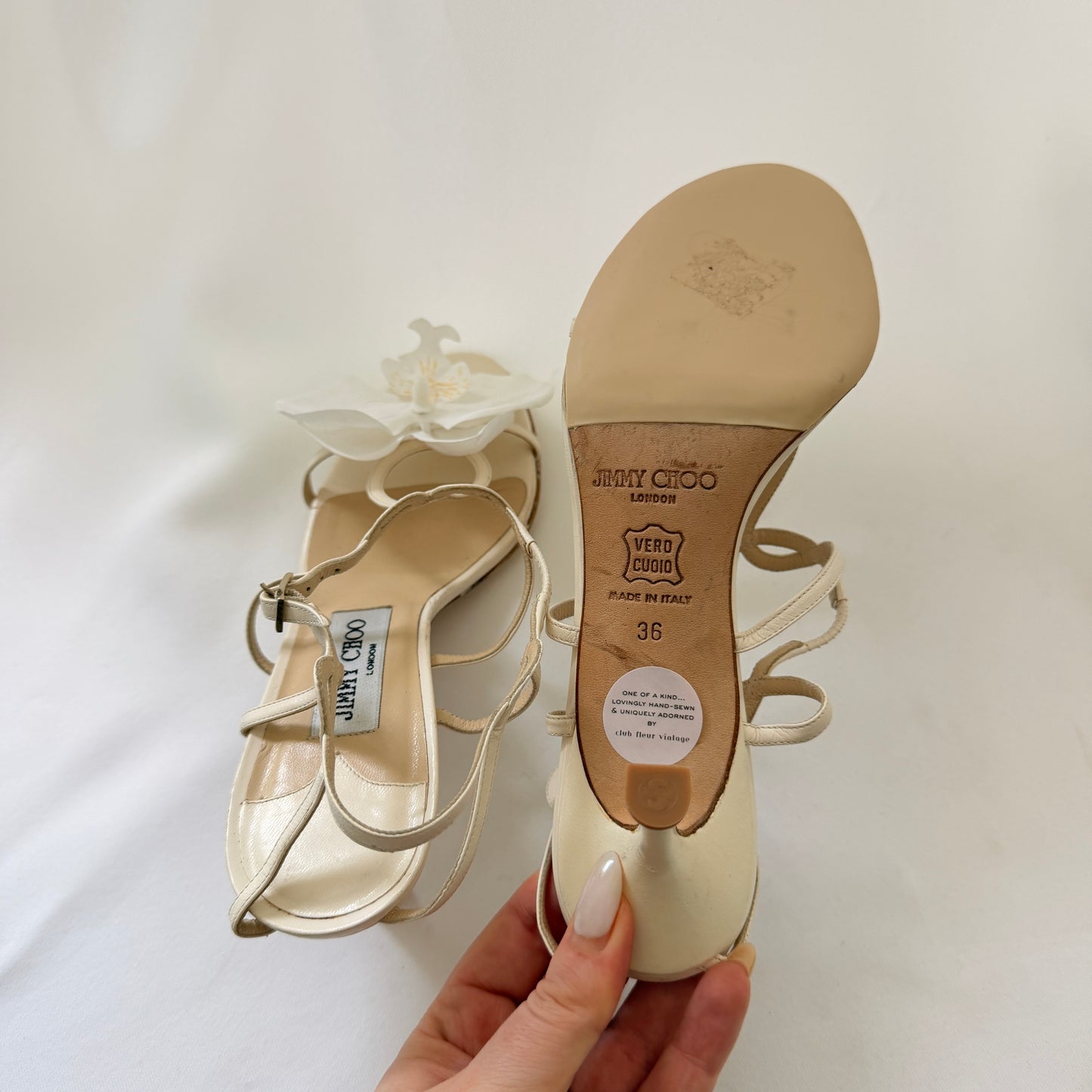 Jimmy Choo Reworked Orchid Sandals - Ivory