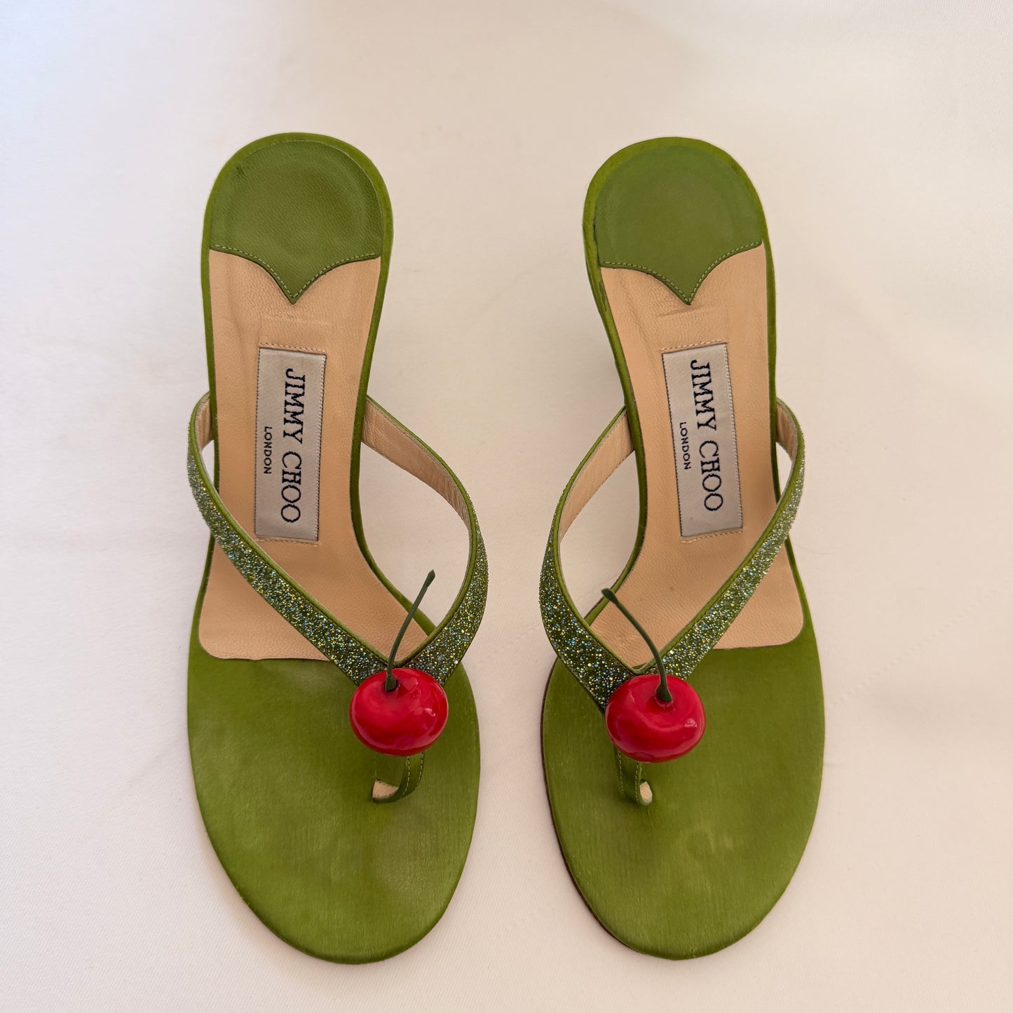 Jimmy Choo Reworked Cherry Flip Flop Heels