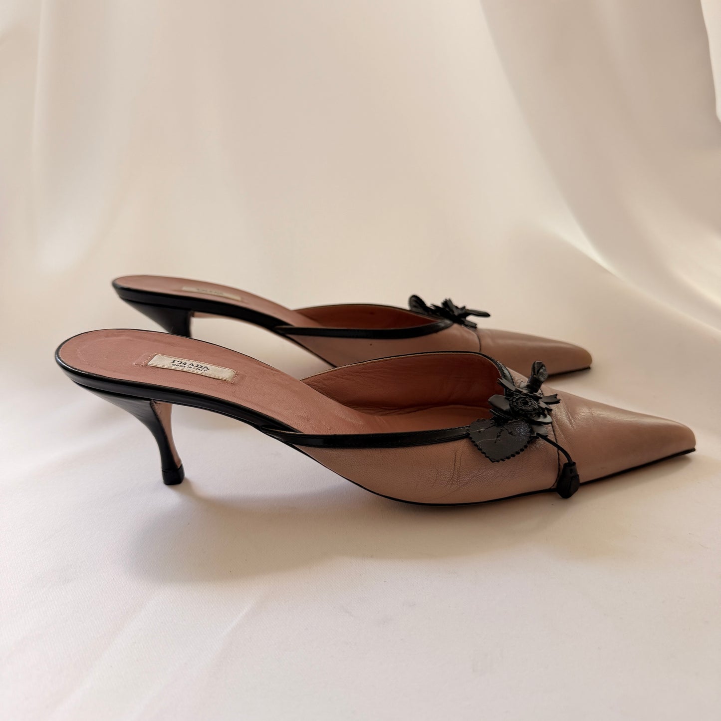 Prada Mules with Floral Detail