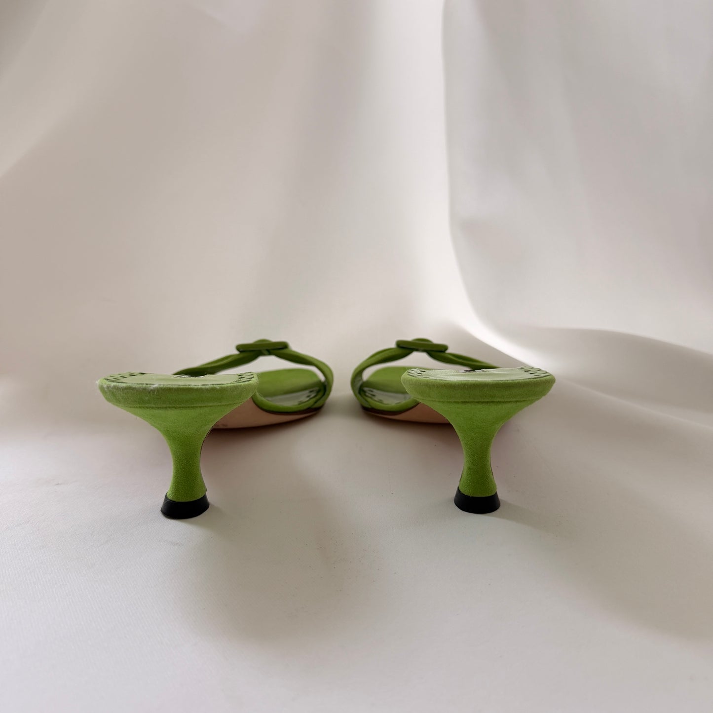 Manolo Blahnik Buckle Mules - Green