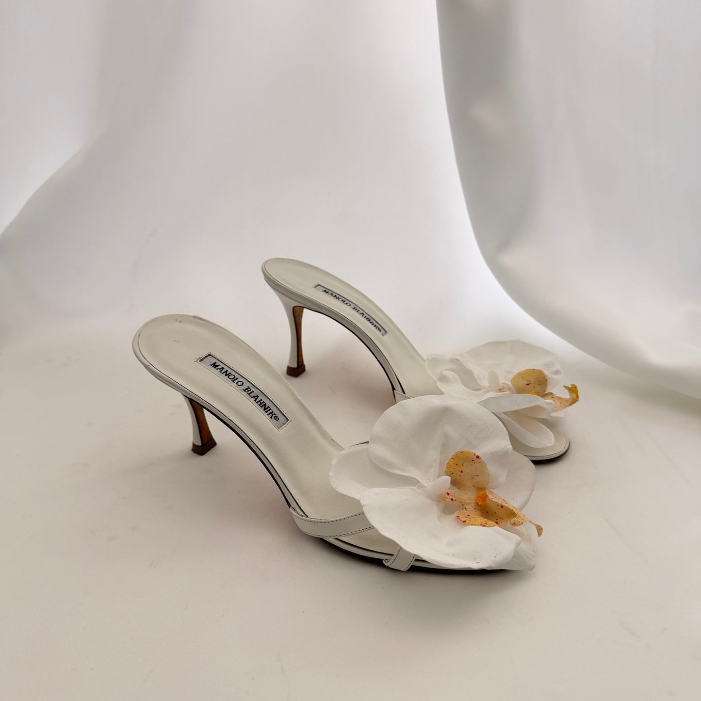 Manolo Blahnik Reworked Orchid Mules