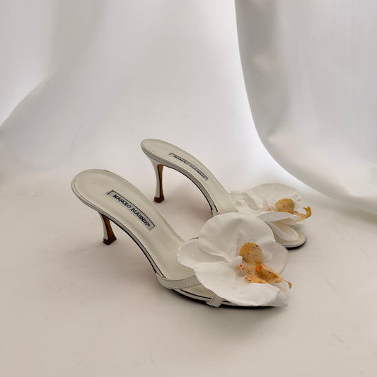 Manolo Blahnik Reworked Orchid Mules
