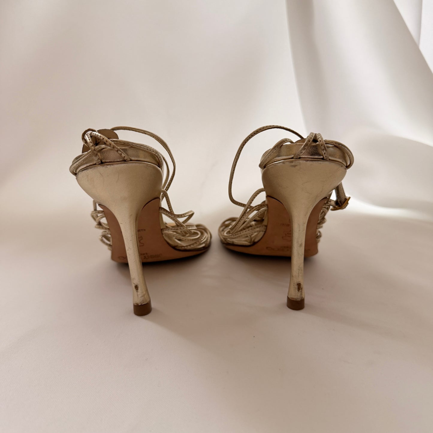 Jimmy Choo Gold Embellished Sandals