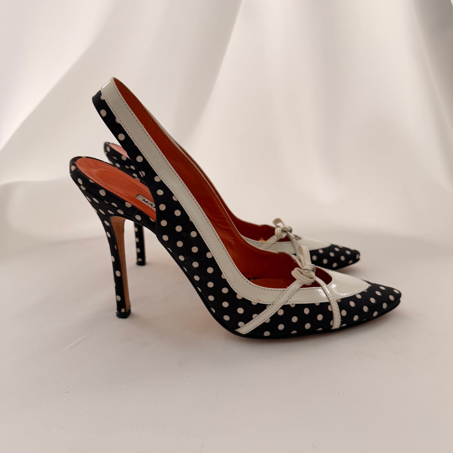 Manolo Blahnik Polka Dot Slingbacks