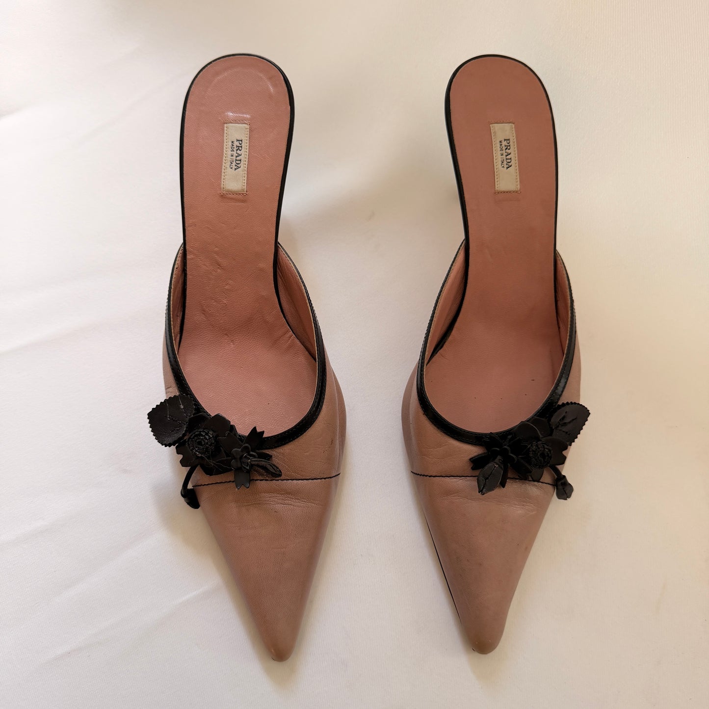 Prada Mules with Floral Detail