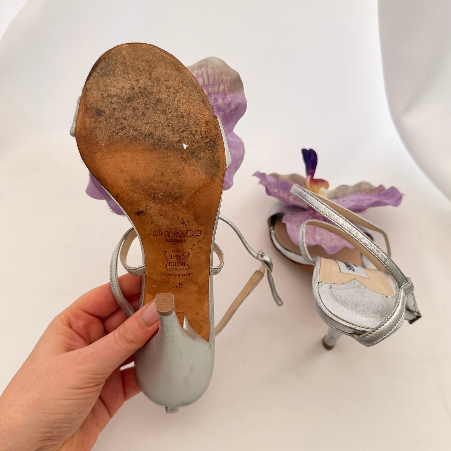 Jimmy Choo Reworked Orchid Heeled Sandals - Silver