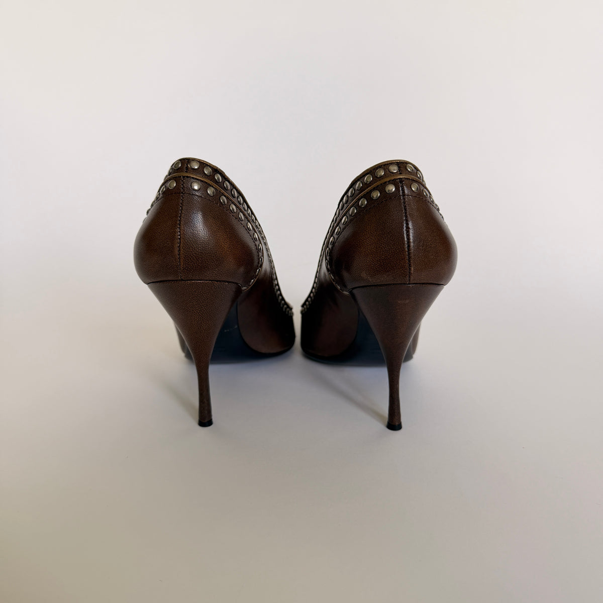 2000s Prada Studded Pointed Toe Pumps
