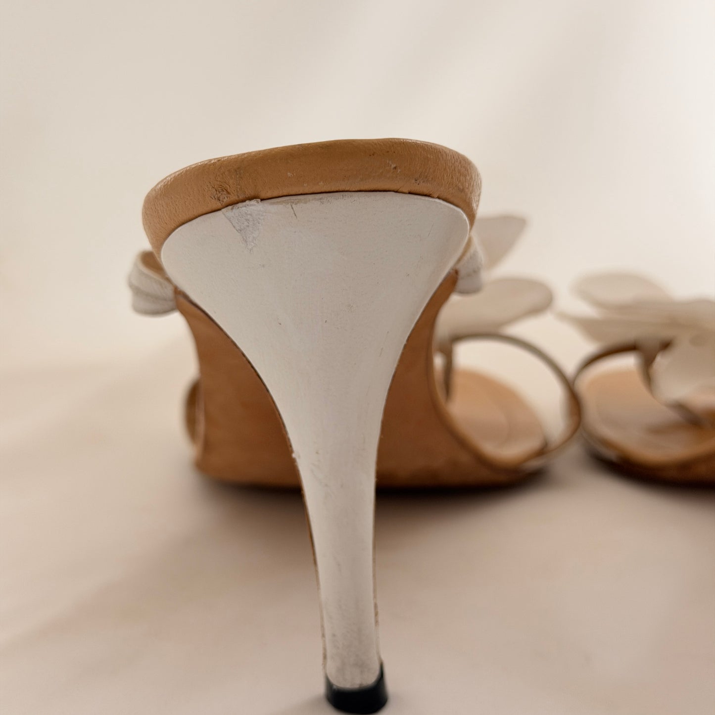 Manolo Blahnik Reworked Orchid Mules - White