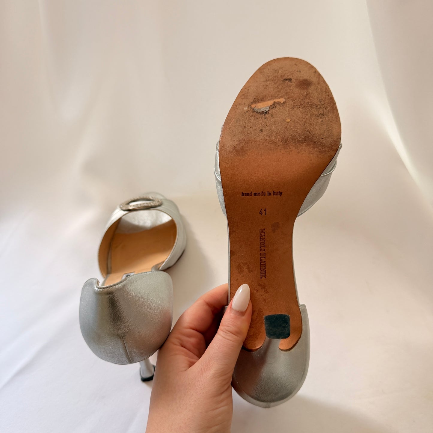 Manolo Blahnik Sedaraby Crystal d'Orsay Heels